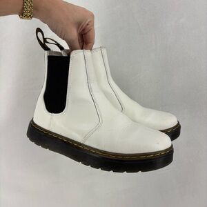 Dr. Martens White Leather Combat Boots